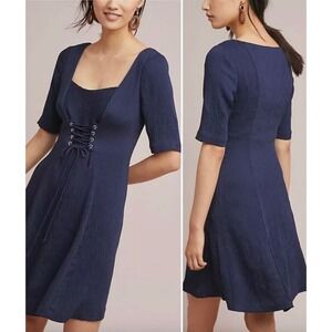 MAEVE x ANTHROPOLOGIE Juliet Corset Dress in Navy